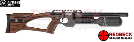 Air Maks Katran B Compact air rifle shown from the right hand side with walnut stock