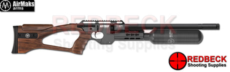 Air Maks Katran B Air rifle shown from the right hand side with walnut stock