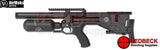 Airmaks Krait Air rifle shown from the left hand side with black tactical stock.