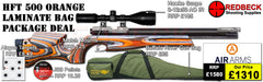 Air Arms HFT500 Target Rifle package deal includes Hawke scope 3-12x50AO IR, match mounts airgun bag and pellets.