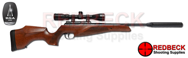 BSA Lightning CLX break barrel air rifle with beech stock shown from right hand side