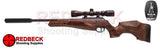 BSA Lightning CLX break barrel air rifle with walnut stock shown from left hand side