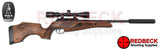 BSA Lightning CLX break barrel air rifle with walnut stock shown from right hand side