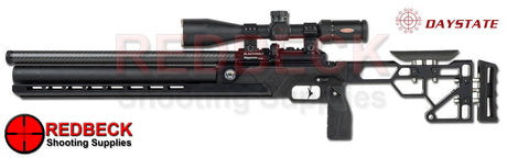 Daystate Blackwolf air rifle with tactical stock and cylinder shown from the left hand side