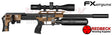 FX IMPACT M4 Copper Airifle shown from the right hand side including new trigger system and update magazine. The FX Impact MK4 Bronze airgun shown with silencer.