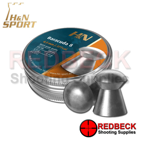 H&N Baracuda 8 Air rifle and Airgun Pellets .177 4.51 Head Size. 8.44 GRAIN.