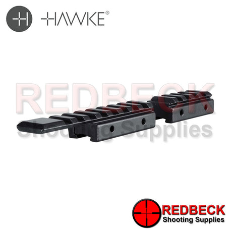 Hawke adaptor base 2 piece. Coverts the 9-11mm dovetail rail on your air rifle to weaver/picatinny.