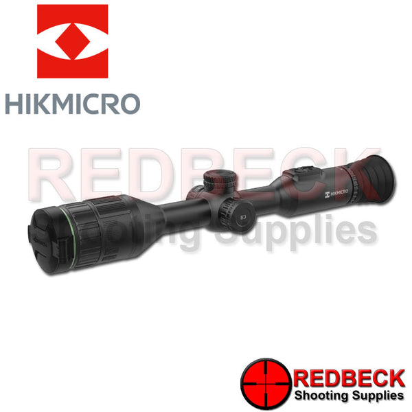 Hik Micro Alpex 4K Non LRF day night vision scope shown from the left hand side