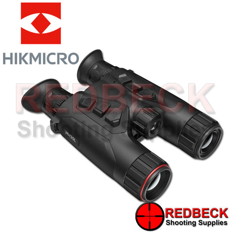 HIKMICRO Habrok 35mm 384x288 20mk Multi-Spectrum Thermal Imaging and Digital Night Vision Binoculars. Shown from front right hand angle.