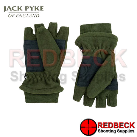 The Jack Pyke Fleece Shooters Mitts top flap easily converts the fingerless mitts into full mitts. On the palm we added faux leather for improved grip and additional friction protection. The gloves are made of lightweight fleece to keep your hands warm comfortable