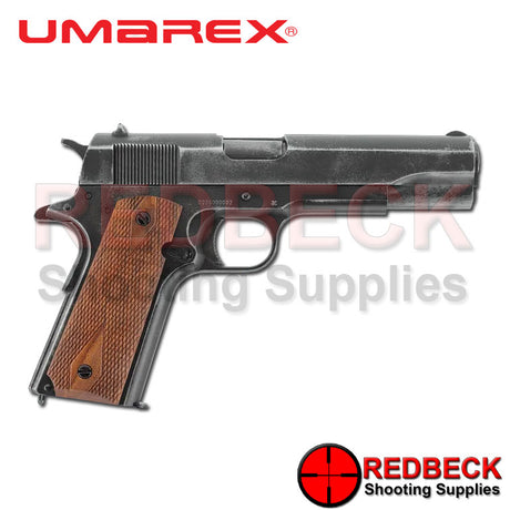 Umarex Legends 1911 vintage CO2 air pistol shown from the right hand side