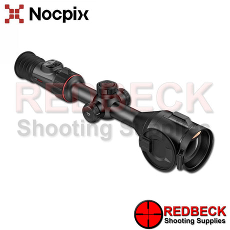 NOCPIX ACE S60R thermal rifle scope with LRF shown from the right hand side