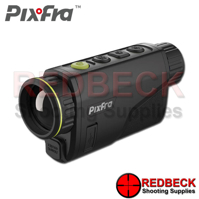 Pixfra ARC A419 thermal imaging monocular shown from the left hand side