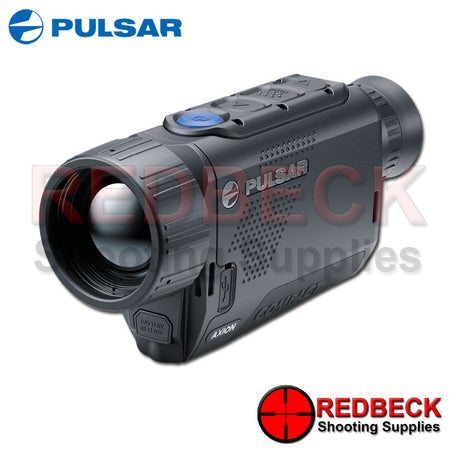 Pulsar Axion XG35 Compact thermal imaging monocular shown from an angled left side