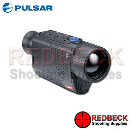 Pulsar Axion XG35 Compact thermal imaging monocular shown from an angled right hand side