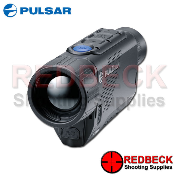 Pulsar Axion XG35 Compact thermal imaging monocular shown from the front