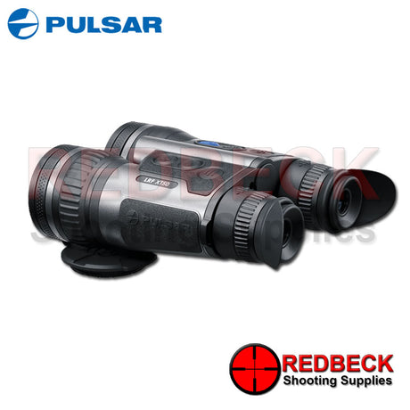 Pulsar Merger LRF XT50 thermal imaging binoculars shown from the left side