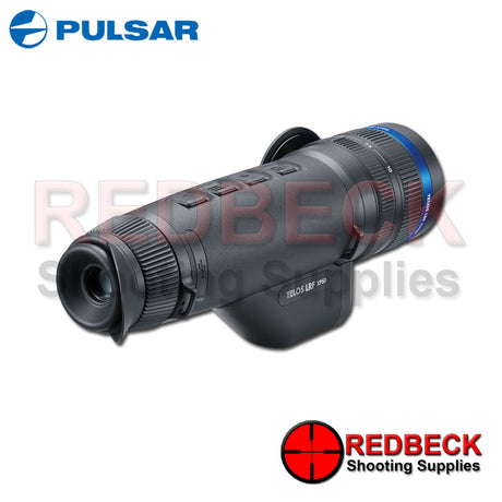 Pulsar Telos LRF XP50 thermal imaging monocular shown from the side