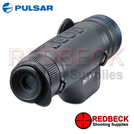 Pulsar Telos LRF XQ35 thermal imaging monocular shown from the back