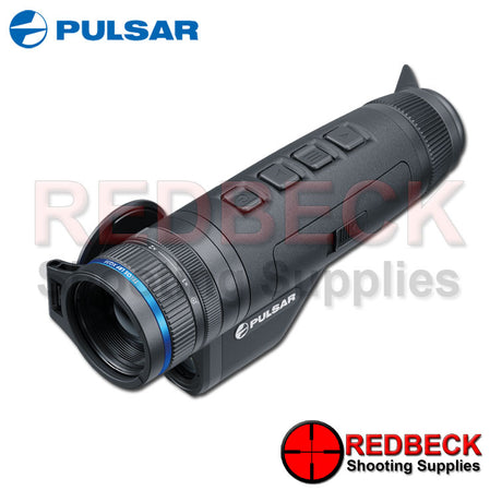 Pulsar Telos LRF XQ35 thermal imaging monocular shown from the top