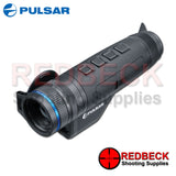 Pulsar Telos LRF XQ35 thermal imaging monocular shown from the top