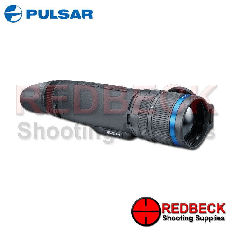 Pulsar Telos XL50 thermal imaging monocular shown from the side