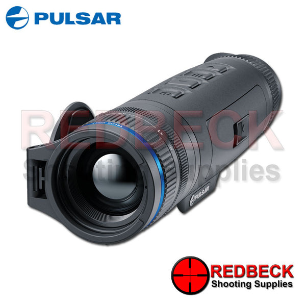 Pulsar Telos XQ35 thermal imaging monocular shown from the front