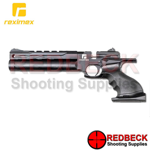 Reximex Mito Air Pistol shown in black from left hand side.