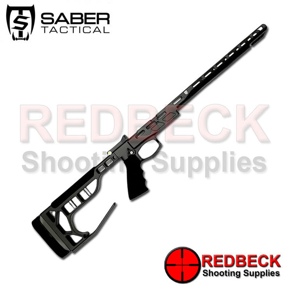 SABER TACTICAL FX DRS REPLACEMENT CHASSIS IN GREY SHOWN FROM THE SIDE