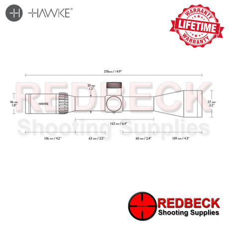 The FFP AMX IR reticle was developed specifically for first focal plane optical systems and based around the common principles of mil spaced reticles.

The FFP AMX IR offers multiple aim points, useful when shooting at longer distances. Half Mil Dot spacing on the lower post provides increased aim points for long shots. The horizontal bars are positioned at 0.5, 1.5, 2.5, 3.5 and 4.5 Mil spacing. Hollow posts are segmented into Mil spacing and can be used for bracketing.

The mil spaced reticle and 1⁄10 MRA