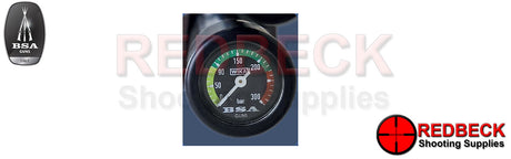 BSA Ultra CLX sidelever pressure gauge in located at the end of the cylinder.