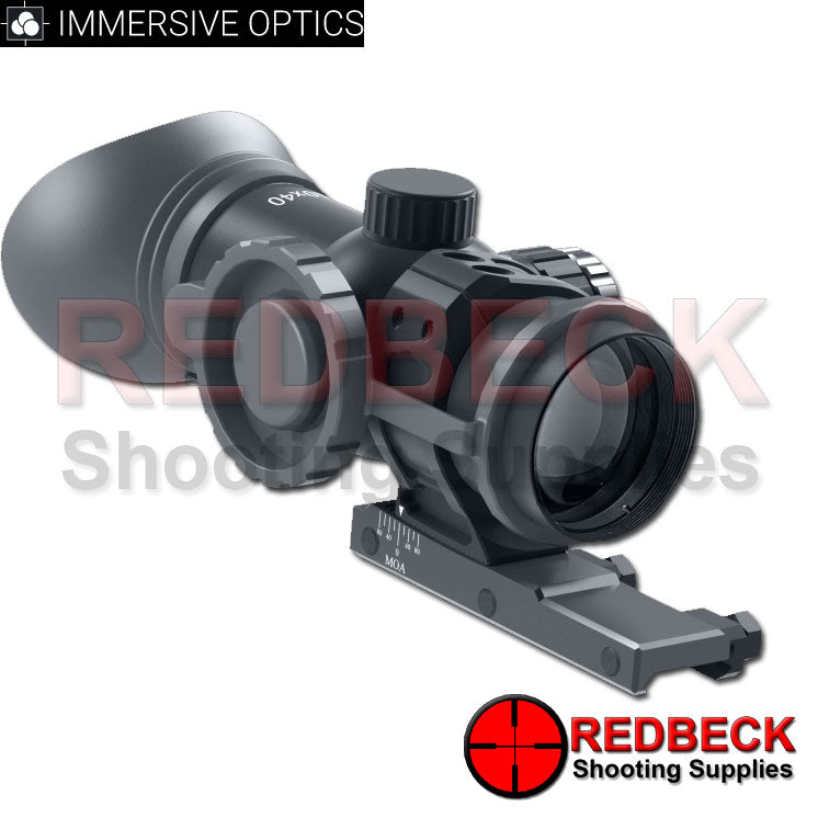 Immersive Optics 10x40 Prismatic Air Rifle Scope Extended Mil Dot with MOA Adjustable Mounts