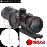 Immersive Optics 14x50 Prismatic Rifle Scope MilDot Extended with MOA Adjustable Mounts