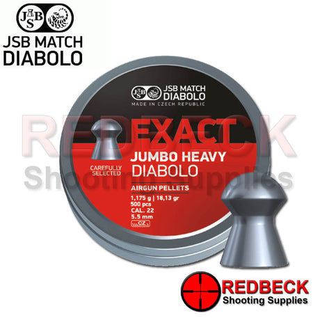 JSB EXACT JUMBO HEAVY DIABOLO AIRGUN PELLETS IN .22